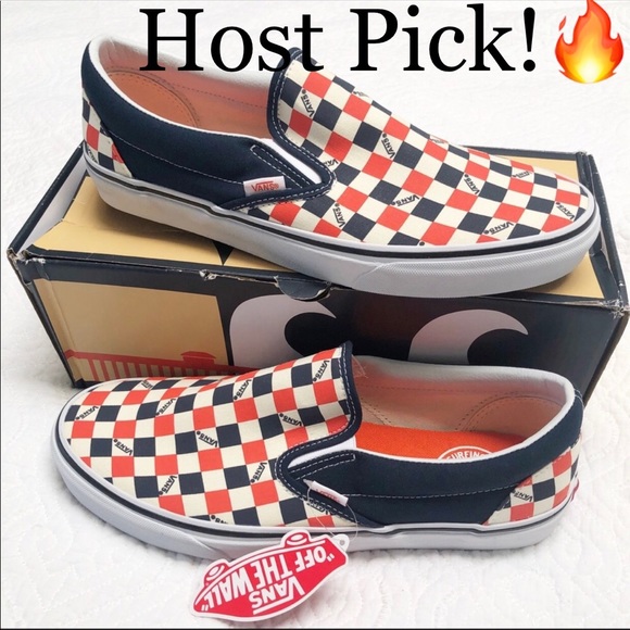 orange checkered vans